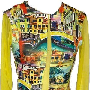 Day/Evening Bodycon Jersey Dress with sheer sleeves